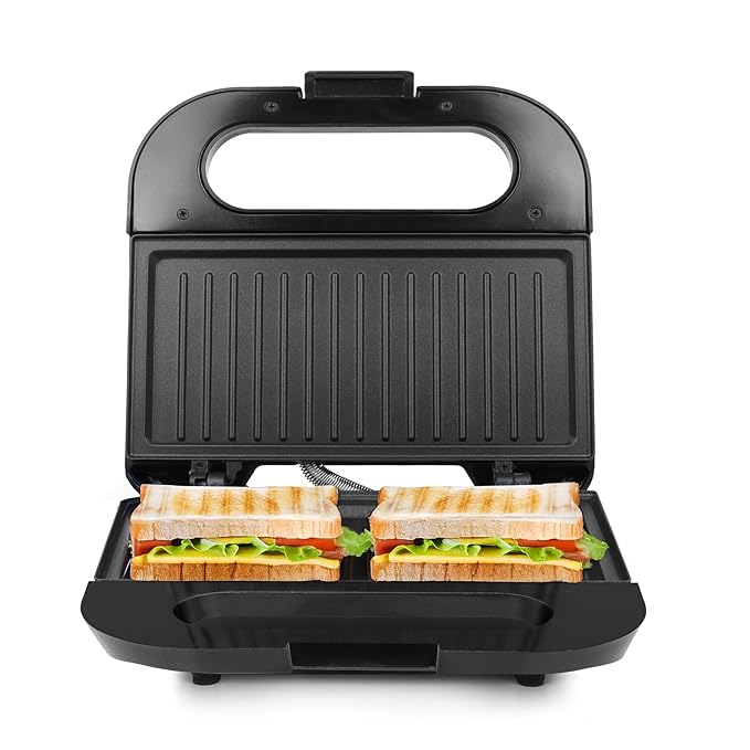 Milton Royal Express 800W Griller Sandwich Maker & Toaster | Auto Cut Off | Non-Stick Fixed Grill Plates | Easy Clean | Power Indicators | 1 year Manufacturer Warranty – Black