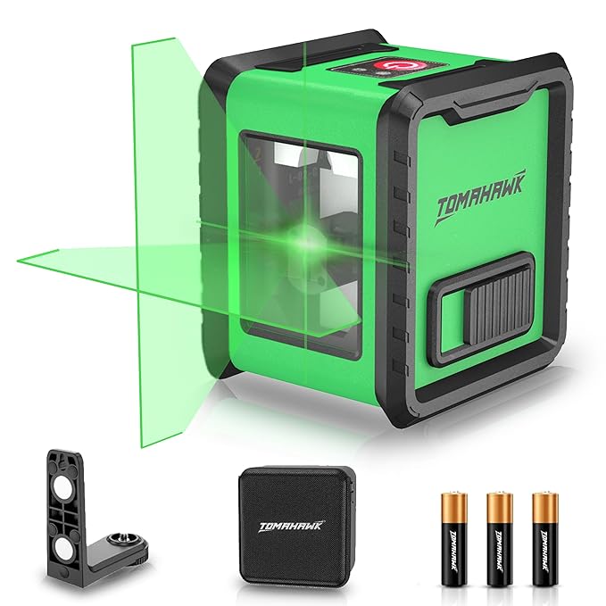 TOMAHAWK® TLL-C-02 Compact 2 Green Line Laser Level – 98ft