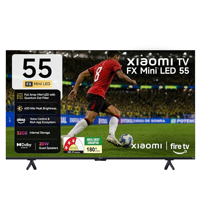 Xiaomi 138 cm (55 inches) Smart TV MiniLED QLED Fire TV L55MC-FSMIN