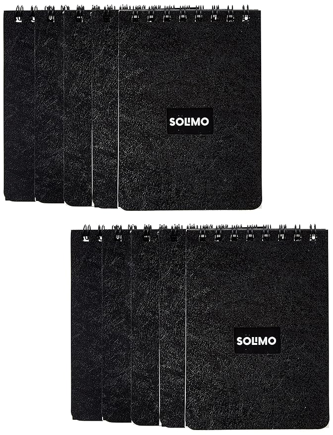 Amazon Brand – Solimo Wirebound Pocket Size Notebook, A7 Size, 90 Pages,Single Ruled, 70 GSM Paper