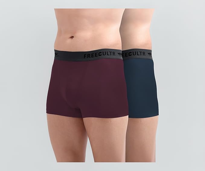 Freecultr Men’s Underwear Micromodal Airsoft Trunk Comfortable – Sweat Proof, Non-Itch, No Chafing, Ultra Soft & Breathable Fabric | Mens Underwear Combo Pack of 2