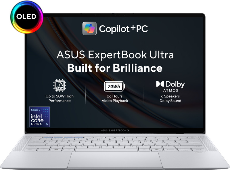 ASUS ExpertBook Ultra Copilot+ PC Intel Core Ultra 5 Series 3 325H – (16 GB/512 GB SSD/Windows 11 Home) B9406CAA-TG1334WS Thin and Light Laptop