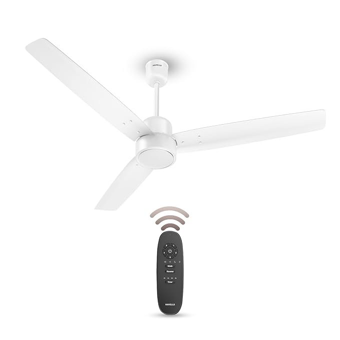Havells FAB BLDC Ceiling Fan 1200 mm, 380 RPM, Savings upto 65%, Reverse Rotation, 4 Modes (Boost, Sleep, Breeze, Mop), Low Wattage 30 W, Low Noise, Air Flow:235 CMM, 3 Year Warranty, Elegant White