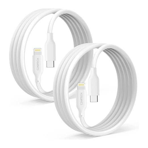 CZARTECH [Pack-2] [1.5 Mt/5 Ft] USB-C Cable Compatible with i-Phone 13/13 pro series/ 12/12 Mini/ 12 Pro/Max/ 11/11 Pro/ 11 Pro Max/XS/XS Max/XR/X/i-Pad and More PD 20W (PVC, 5ft long) White