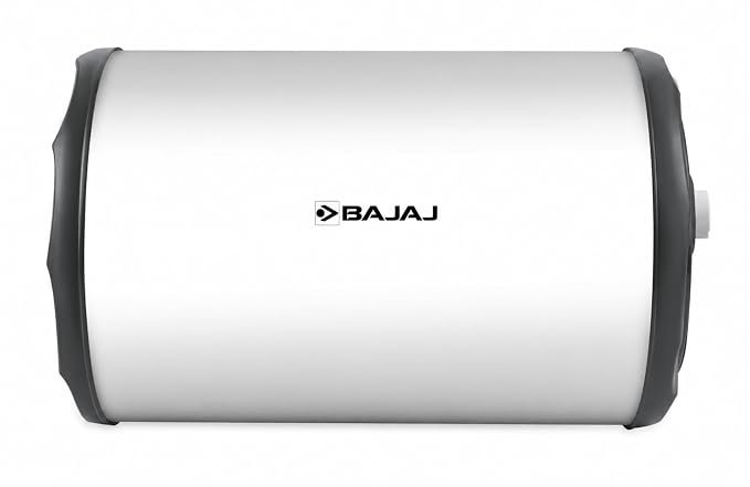 Bajaj Majesty Pro Horizontal Geyser 15 L (Right pipe)| Glassline coated tank | Shock resistant body | Warranty: 7 Yr Tank, 2 Yr Comprehensive | BEE Rating 4 Star | Suitable for low ceiling heights