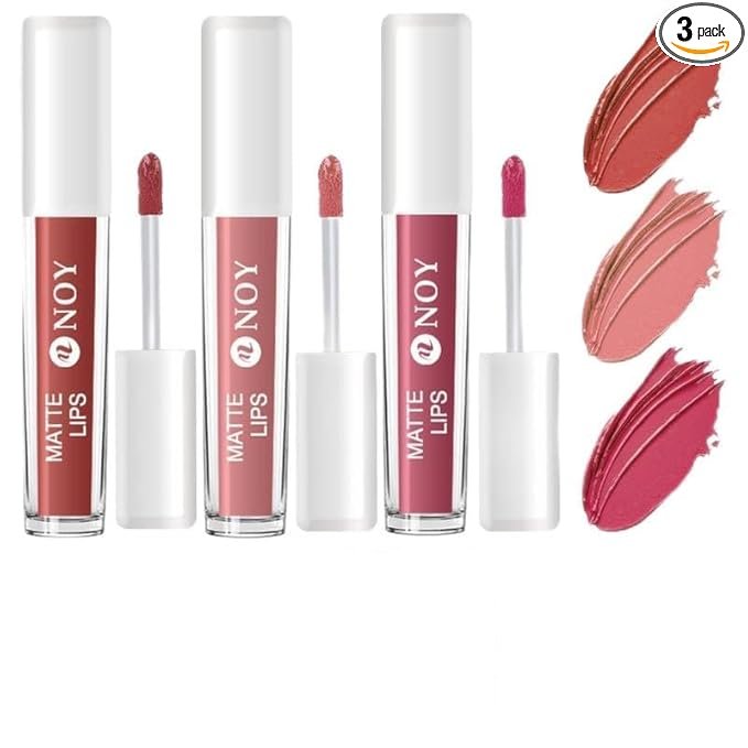 NOY Bare All Beauty 100% Long Lasting Upto 15Hr & Smudgeproof:Must-Have Classic Nude Matte Lipsticks Brown Nude, Mauve Nude (Sets 3) #WC113