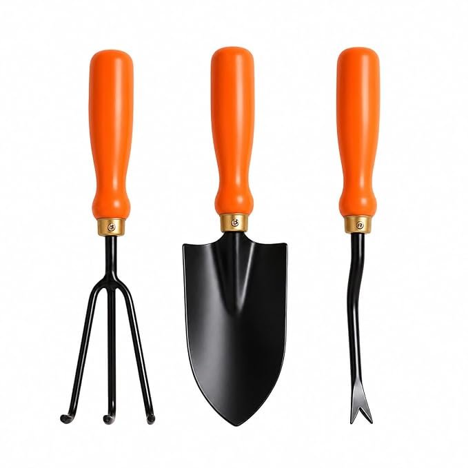 Ocean Mart Garden Tool Set of 3 Pcs – Home Tools & Gardening Tools Kit for Home Garden- (Big Trowel, Cultivator, Weeder) – Terrace Gardening Accessories, Gardening Essentials, Garden Tools Heavy Duty