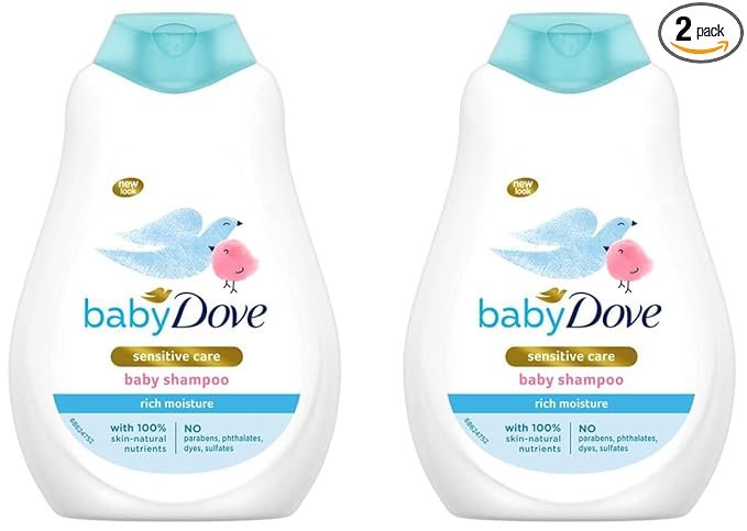Baby Dove Shampoo 400 ml, Mild No Tears Rich Moisture Baby Shampoo for kids, Gentle Care for Baby’s Soft Hair – No Sulphates No Paraben shampoo (Pack of 2)