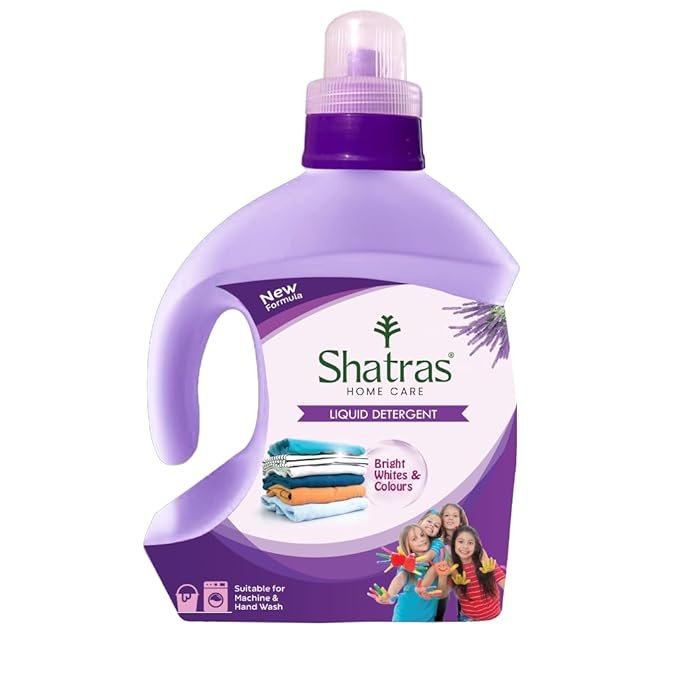 Shatras Eco-Friendly Laundry Liquid Detergent 1 Liter | Suitable for All Types of Clothes | Concentrated Liquid Detergent for Top-Load & Front-Load Washing Machines | Tough Stain Removal & Fabric Care