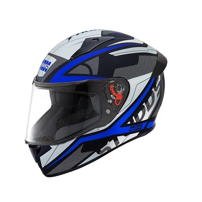 Studds Thunder Full Face Helmet D4 with Clear Visor (Matt Black N1, XL)