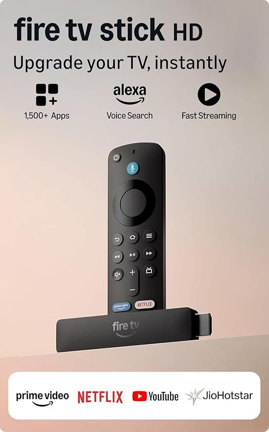 Amazon Fire TV Stick HD (newest model), our fastest HD stick yet, 1,500+ apps, Alexa Voice Remote, directly powered by your TV