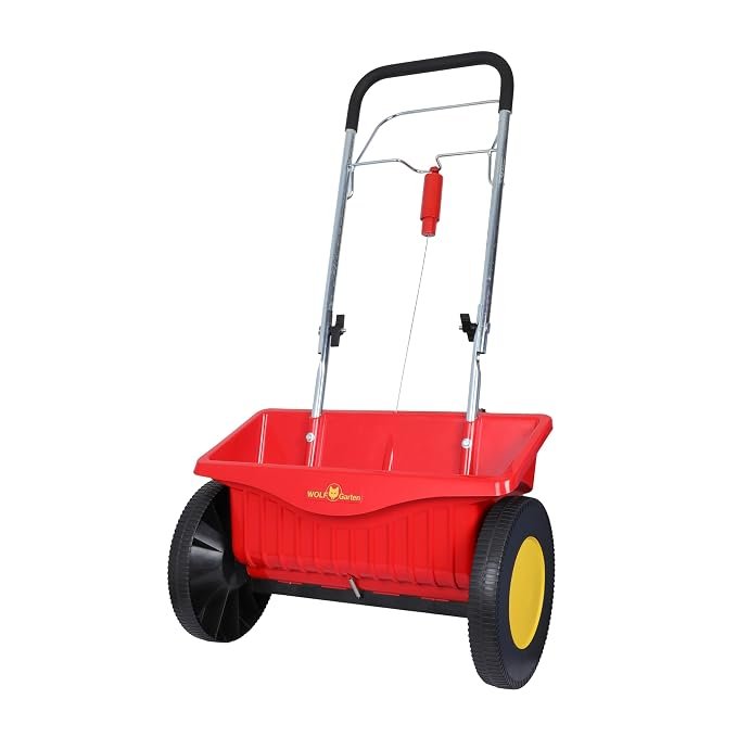 WOLF-Garten 5450000A Perfect Spreader, Spreading Width 43 cm, 16L Container, Light & Manoeuvrable, Ideal for Spreading Seeds, Fertilizer, Sand – WE 430