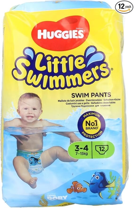 Huggies Little Swimmers Disposable Swim Diapers Unisex, Small, 12-Count-Pink/Blue | 12-Count, Pink/Blue