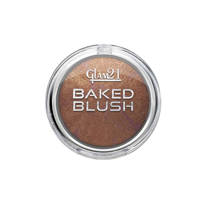Glam21 Baked Blusher | Highly Pigmented, Long Lasting | Illuminating Glow Finish | Smooth & Blendable Texture |Stays up to 8 hours | For All Skin Types | 6gm | Shade-06