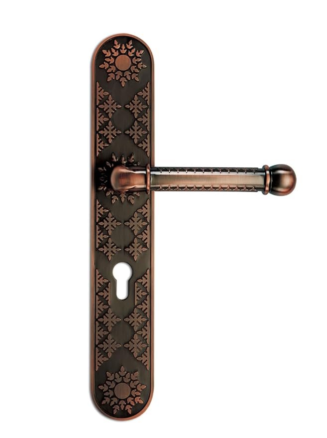 Godrej Mortise Lock | Handle Lock Set for Main & Bedroom Door| Arsa Kalasam 350 mm Plate Handle | 240 mm Eco Lock Body | 60 mm Eco Pin Cylinder 1CK | Antique Copper| 5 Year Warranty