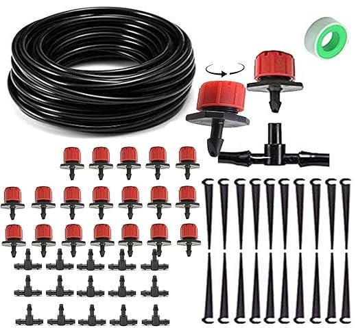 DIY Crafts Micro Drip Irrigation Kit Adjustable Nozzle Automatic Watering Kits,Garden Micro Irrigation Drip System,Plant Watering System for Patio,Greenhouse,Lawn (11 Pots, Ready to Fit Kit)