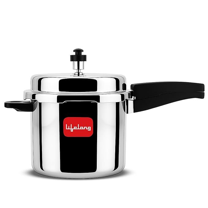 Lifelong Stainless Steel Pressure Cooker 5Liters (Silver)