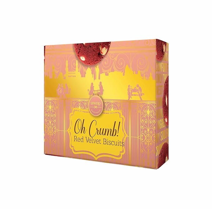 Unwrap Happiness Oh Crumb Red Velvet Cookies | Cookies Biscuits Made With Milk Chocolate & Butter | Clean Ingredients | Packaged | Gift For Special Occasions | 350 Grams