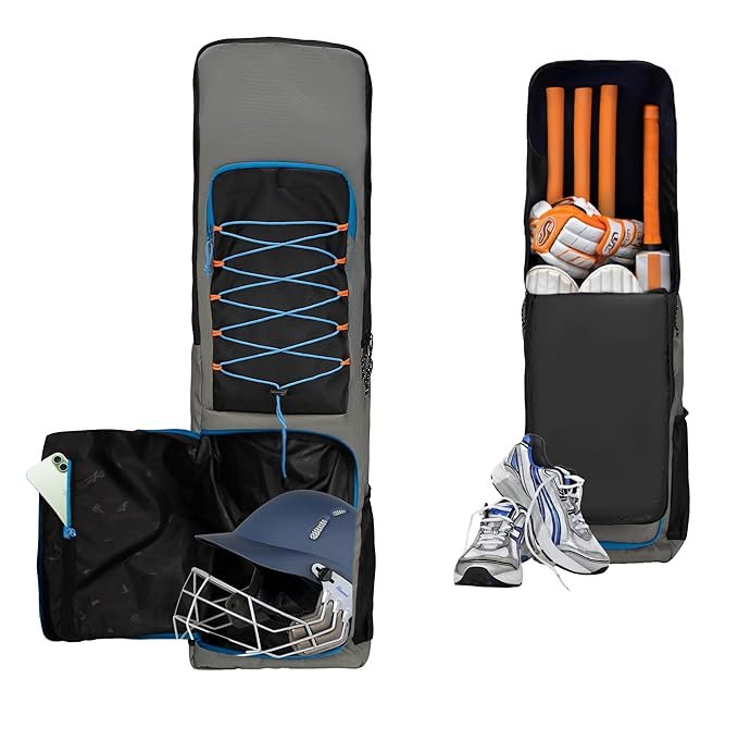 WHACKK Cricket Bag| Spacious Capacity|Lightweight|Dual Bottle Holders|Front Pockets for Easy Organization|Durable Cricket Kit Bag