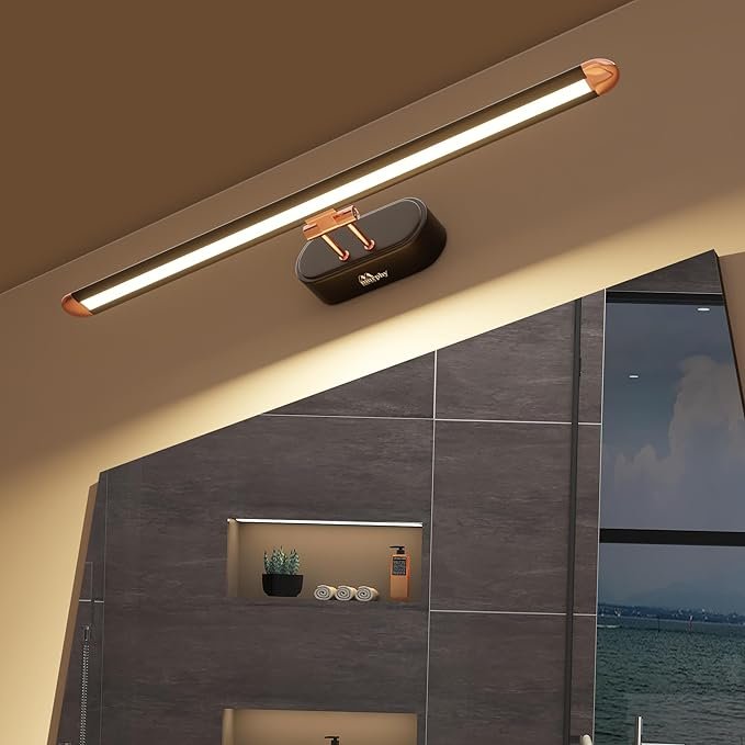 Murphy 6W 3-in-1 Color Chnaging Black Rose Gold Finish LED Mirror Picture Wall Light,Bathroom Vanity Led Mirror Light with 2 Year Warranty (Cool White/Warm White/Natural White)-Pack of 1