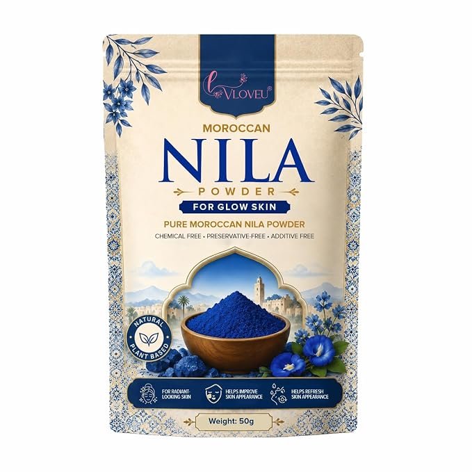 VLOVEU Moroccan Nila Powder For Face – 50 g, Pack of 1 | Nila Powder Morocco | Tan Removal Face Pack Powder For Women | De Tan Mask Beauty Ritual Home Care