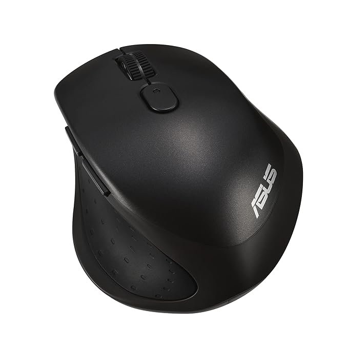 ASUS MW203 Multi-Device Wireless Silent Mouse, 2.4GHz with USB Nano Receiver, 2400 DPI Optical Tracking, 6 Buttons, Compatible with PC/Laptop – Black (MW203 (Black))