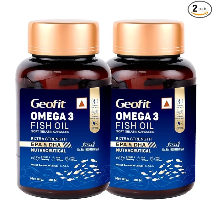 Geofit Omega 3 Fish Oil Capsules 30 Capsules (Pack of 2)