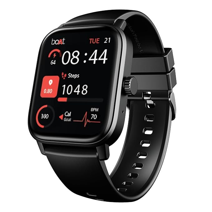 boAt Wave Call 3 Smartwatch 1.83” HD Display with Animated Watch Faces; BT Calling, Functional Crown, Multiple Sports Modes, IP68, HR, SpO2 Monitor, Smart Watches for Men & Women (Bold Black)