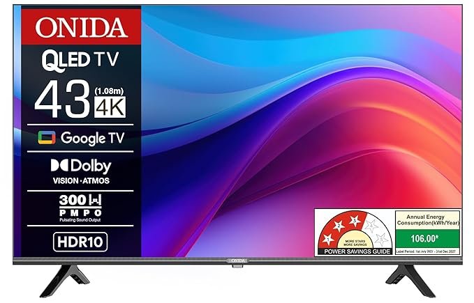 Onida 108 cm (43 inches) Nexg Series 4K Ultra HD Smart QLED Google TV QZ43UI