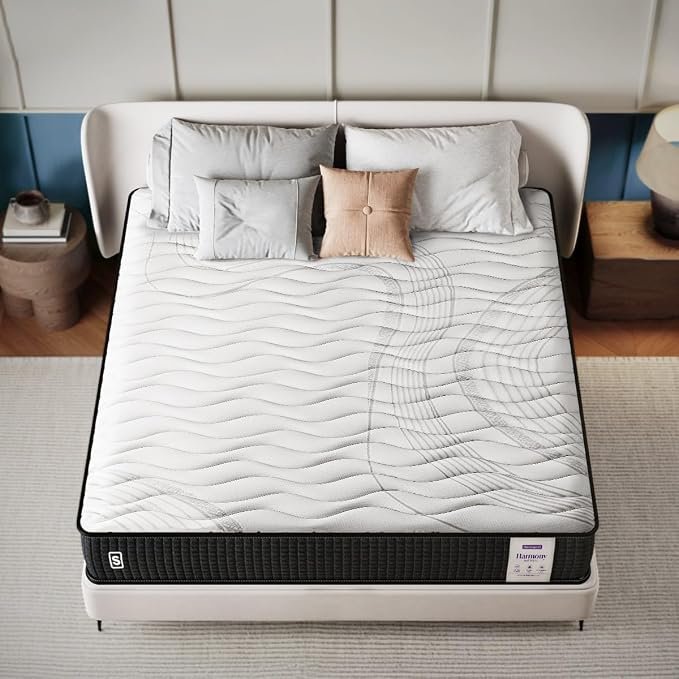 Springwel Harmony 8 Inch Pocket Spring Quilted Bed Mattress | 15 Yrs Warranty | Zero Motion Transfer Bounce Tech | Breathable & Anti Microbial Bamboo Charcoal Fabric | Double Size (72X48X8) Inches