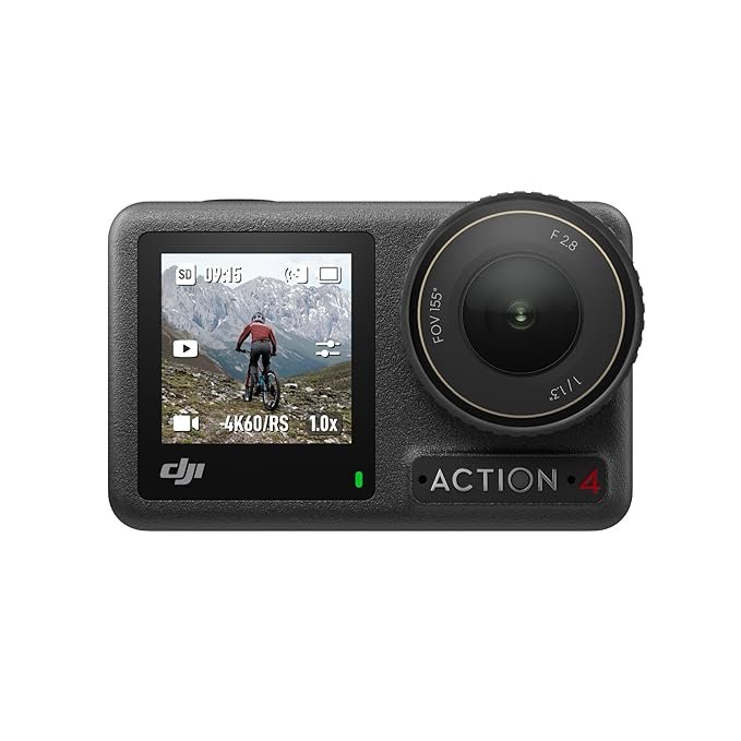 DJI Osmo Action 4 Standard Combo – 4K/120Fps Waterproof Action Digital Camera with A 1/1.3-Inch Sensor, 10-Bit & D-Log M Color Performance, Outdoor Digital Camera for Travel, Biking