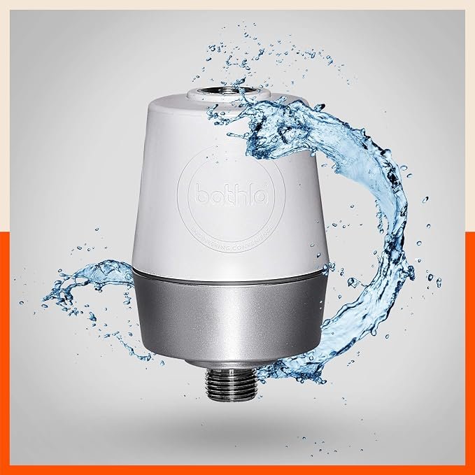 Bathla QuaSoft 3499 Shower & Tap Filter – Reduces Hair Fall and Protects Skin Against Hardwater (Silver, White)