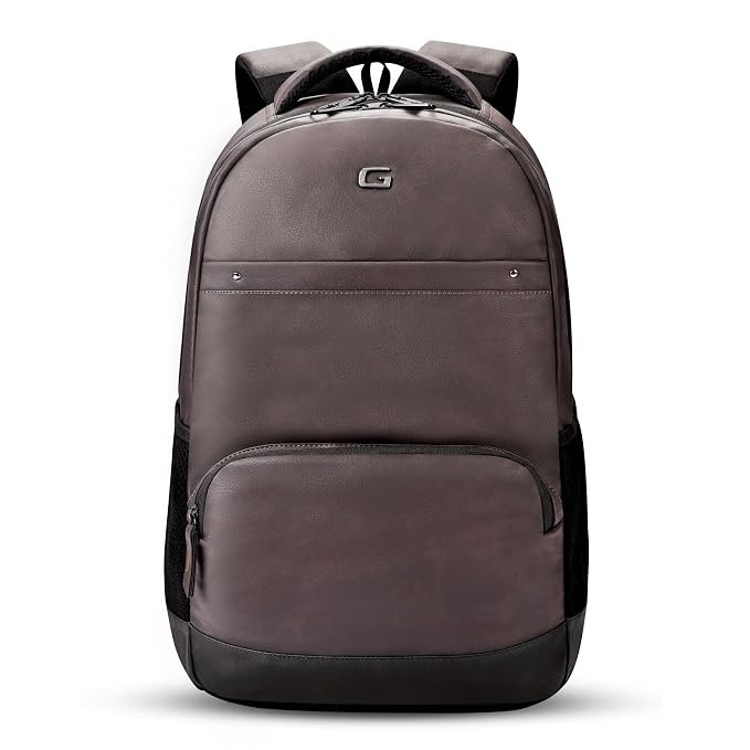 Gear Vintage2 Anti Theft Faux Leather 28 Ltrs Brown Laptop Backpack (LBPVG2LTH0201)