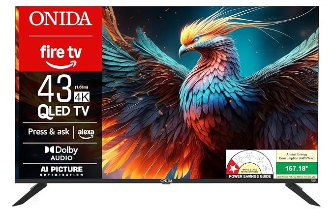 Onida 108 cm (43 inch) QLED Ultra HD 4K Smart Fire TV Q43UFD