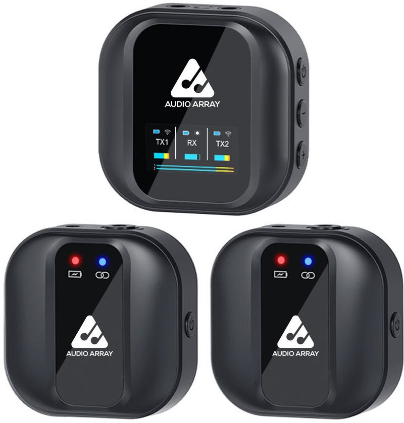 Audio Array Dual Wireless Mic, Upto 10hr Battery & 100m Range Microphone
