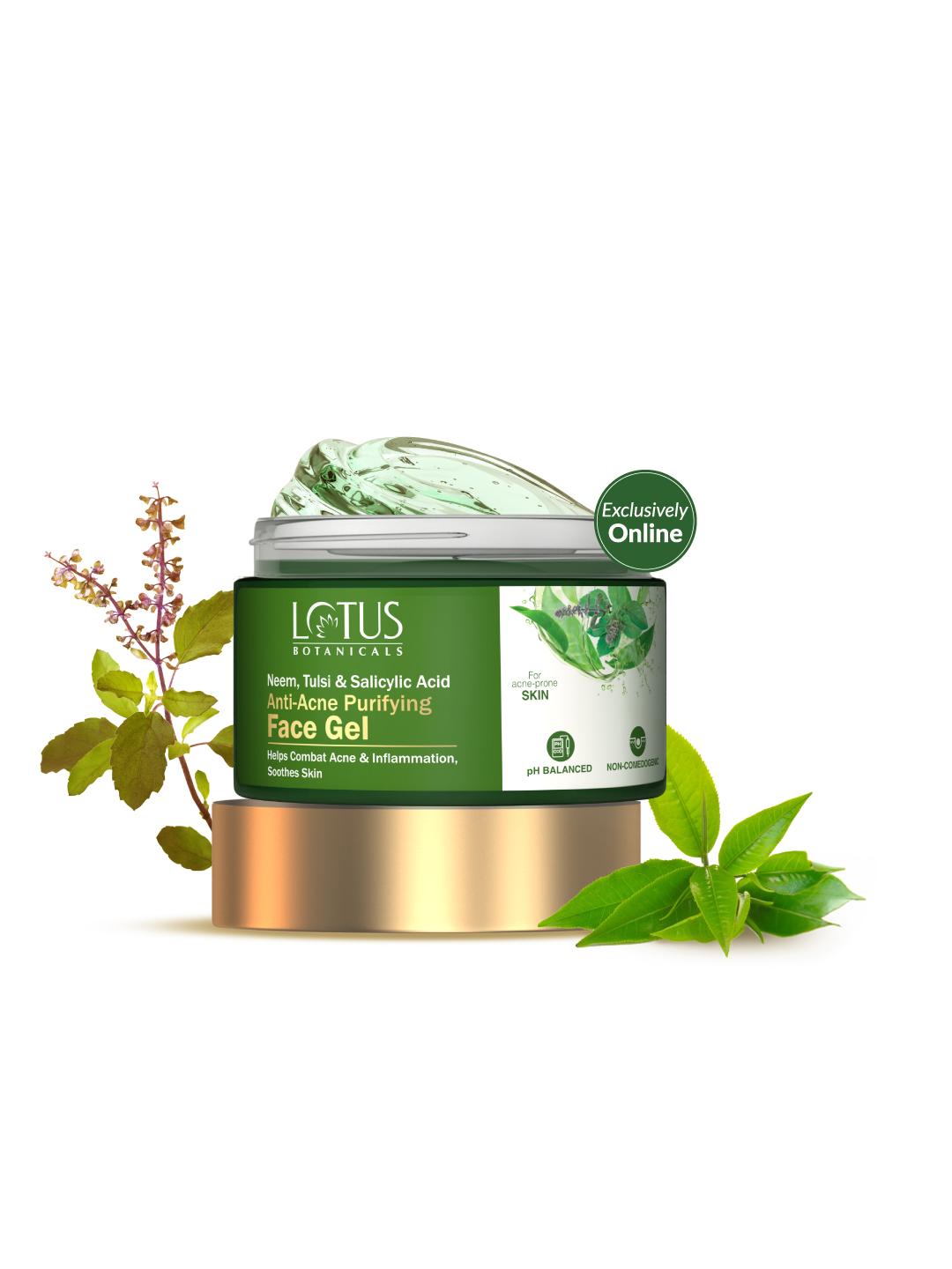 Lotus Botanicals Neem, Tulsi & Salicylic Acid Anti Acne Purifying Face Gel – 50 g