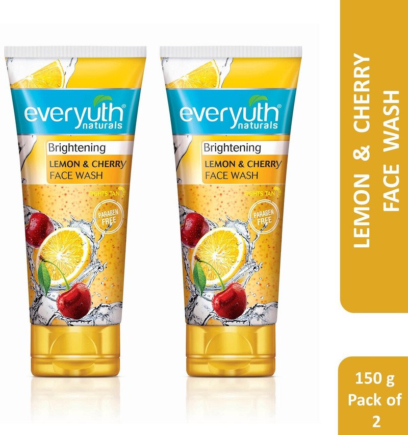 Everyuth Naturals Brightening Lemon & Cherry Deep Cleansing,Oil Control & Tan Reduction Face Wash