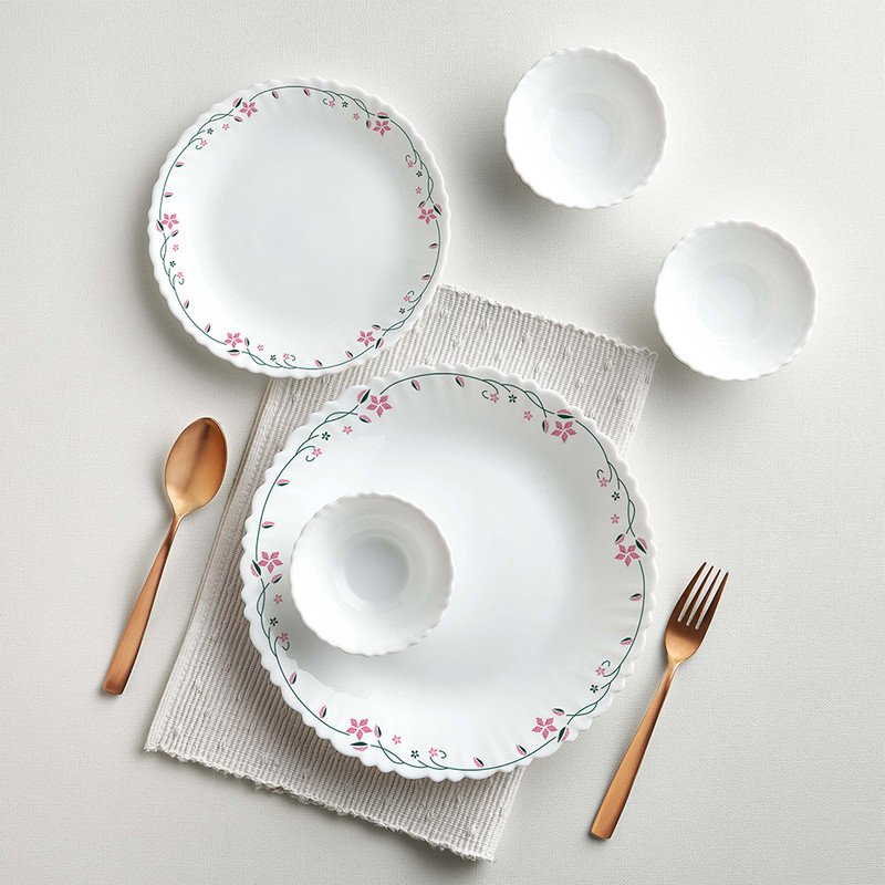 Larah by Borosil Pack of 13 Opalware Dinner Set