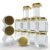 hexagon Design 250 Gram (ml) Glass jar with Airtight Black Lid for Masala Storage Jar, Candy, Spice, Kitchen Jar and Container (Gold lid, 6)