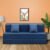 Sleepyhead Napster Designed by Duroflex – 3 Seater Foldable Sofa Cum Bed with 2 Cushions | 5-in-1 Convertible Sofabed | 3 Years Warranty | High-Density Foam – Indigo Blue (6×5 Feet)