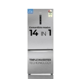 Haier 325L Frost Free Double Door 2 Star Refrigerator with Freezer at Bottom, Triple Inverter & Dual Fan Motor Technology, External Digital Display Panel (HEB-332DSA-P, Dazzle Steel, 2026 Model)