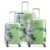 Skybags Trooper Set of 3 (Cabin + Medium+Large) Hard Luggage (55+65+75 cm) | ABS Luggage Trolley with 8 Spinner Wheels|Green|Unisex
