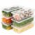 LEMBOSE Fridge Storage Refrigerator Organizer Container Square Handle Food Storage (Pack-of-6)