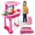 Lifelong Big Kitchen Play Set for Kids 3–8 Yrs | Light & Sound Portable Suitcase Toy Kitchen | 28 Pieces Pretend Cooking Accessories, Stove, Pots, Pans & Play Food |Playset for Girls (Pink, 39*20*12)