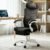 DROGO Flexo Ergonomic Office Chair for Work from Home with Mesh, Armrest, 2D Headrest & Adjustable Lumbar Support | Computer Chair for Study | Gaming Chair with Footrest & Recline (Black/White)
