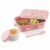 ATTRO Smiley Bite Plastic Lunch Box – 3 Compartment Bento Tiffin, Leak-Proof & Durable, Plastic Spoon, Ideal for Kids, School, Picnic– 1220ml+200ml, Peach