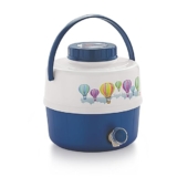 Cello Travel Star Pastic Insulated Water Jug | Inner Stainless Steel Jug | Hot & Cold | Easy to Carry | 5 litres, CLO_WJUG_TRVL Star_5L_WBLUE, White & Blue