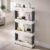 FLIPZON Slim Rolling Storage Rack – 4-Tiered Shelf Plastic Slide-Out Organizer | Space-Saving, Multipurpose | for Kitchen, Bathroom, Laundry, Pantry & Utility Storage | Floor Standing | White & Grey