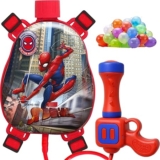 GRAPHENE Red Holi Pichkari Water Gun for Kids 500ml Back Holding Water Tank Pichkari High Pressure Long Throw 100 Water Balloons Water Spray Pistol Gun Summer Fun Boys Girls