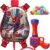 GRAPHENE Red Holi Pichkari Water Gun for Kids 500ml Back Holding Water Tank Pichkari High Pressure Long Throw 100 Water Balloons Water Spray Pistol Gun Summer Fun Boys Girls
